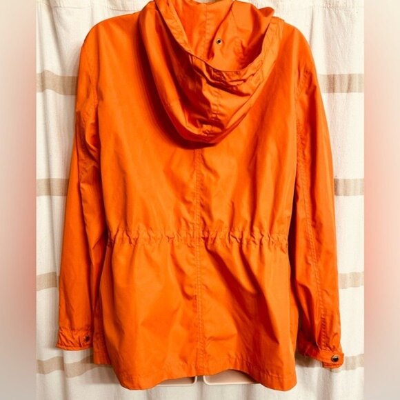 Lauren by Ralph Lauren Autum Orange Hooded Rain/Windbreaker Light Jacket Sz M - Picture 6 of 9